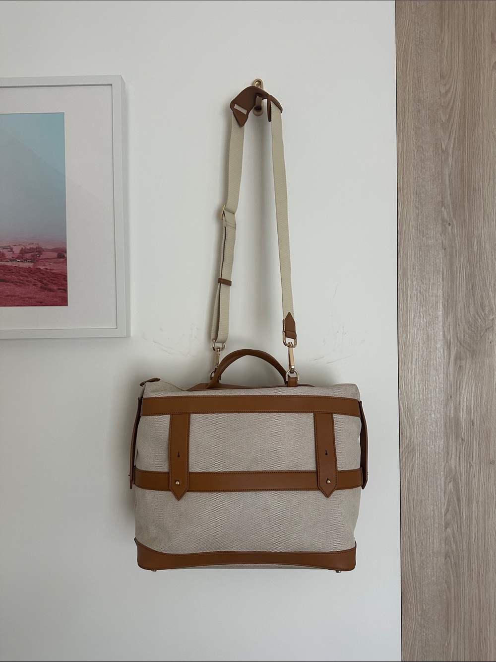 Paravel Weekender Leather-Trimmed Cotton Canvas Weekend Bag